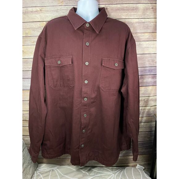 Duluth Trading Co Canvas Coat – Men’s 2XL Tall, Maroon Flannel-Lined Workwear - Picture 2 of 9
